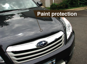 Photo of a hood with paint protection applied